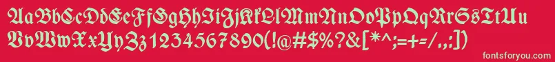 WieynckfrakturFettunz1l Font – Green Fonts on Red Background