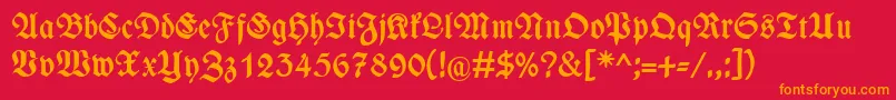 WieynckfrakturFettunz1l Font – Orange Fonts on Red Background