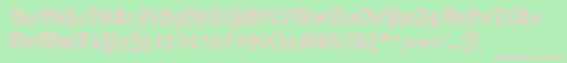 Fonte WieynckfrakturFettunz1l – fontes rosa em um fundo verde