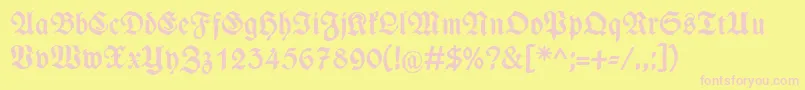 WieynckfrakturFettunz1l Font – Pink Fonts on Yellow Background
