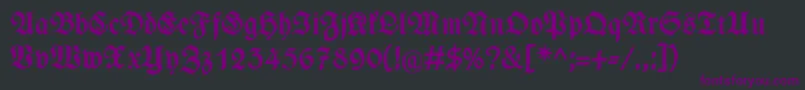 フォントWieynckfrakturFettunz1l – 黒い背景に紫のフォント