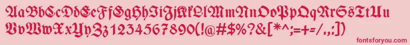 WieynckfrakturFettunz1l-Schriftart – Rote Schriften auf rosa Hintergrund