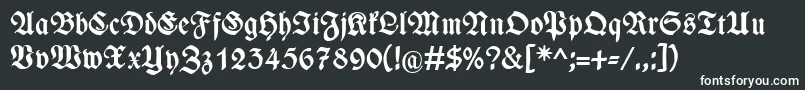 フォントWieynckfrakturFettunz1l – 黒い背景に白い文字