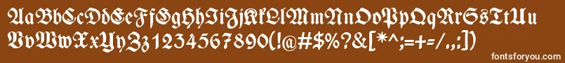 フォントWieynckfrakturFettunz1l – 茶色の背景に白い文字