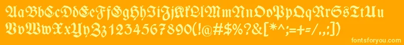 WieynckfrakturFettunz1l Font – Yellow Fonts on Orange Background