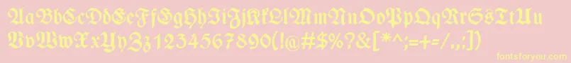 WieynckfrakturFettunz1l Font – Yellow Fonts on Pink Background