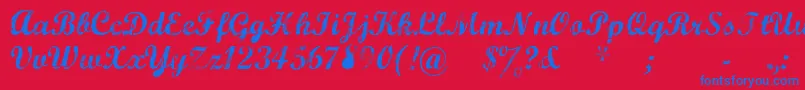 フォントMarcsc – 赤い背景に青い文字