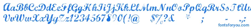 Marcsc-Schriftart – Blaue Schriften auf weißem Hintergrund