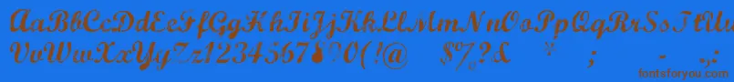 Marcsc Font – Brown Fonts on Blue Background