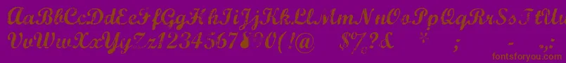 Fonte Marcsc – fontes marrons em um fundo roxo