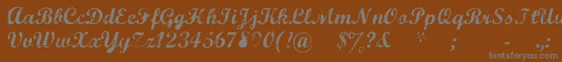 Marcsc-Schriftart – Graue Schriften auf braunem Hintergrund