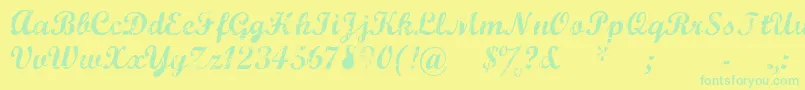 Fonte Marcsc – fontes verdes em um fundo amarelo