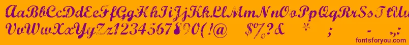 Marcsc-Schriftart – Violette Schriften auf orangefarbenem Hintergrund