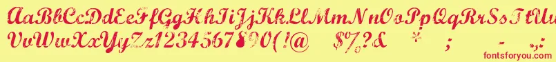 Marcsc Font – Red Fonts on Yellow Background