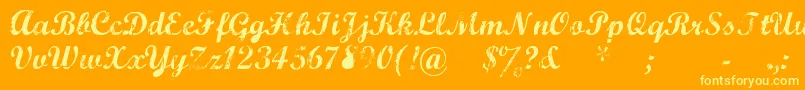 Marcsc-Schriftart – Gelbe Schriften auf orangefarbenem Hintergrund