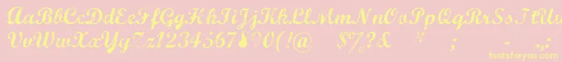 Marcsc Font – Yellow Fonts on Pink Background