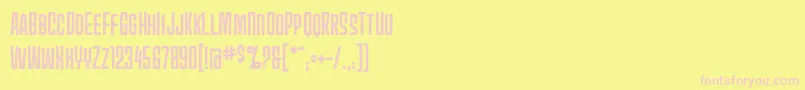 Mecheffects1bbReg-fontti – vaaleanpunaiset fontit keltaisella taustalla