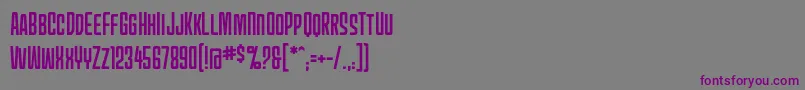 フォントMecheffects1bbReg – 紫色のフォント、灰色の背景