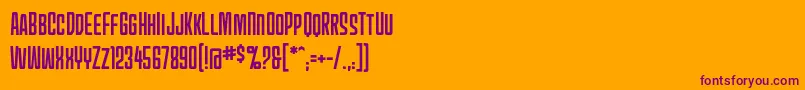 Mecheffects1bbReg-fontti – violetit fontit oranssilla taustalla