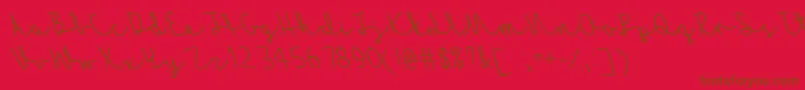 MfAutumnBreeze-Schriftart – Braune Schriften auf rotem Hintergrund