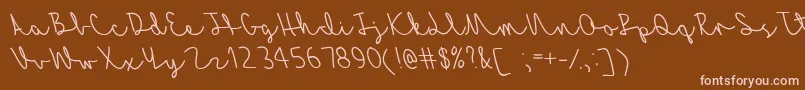MfAutumnBreeze Font – Pink Fonts on Brown Background