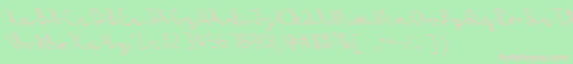 MfAutumnBreeze Font – Pink Fonts on Green Background