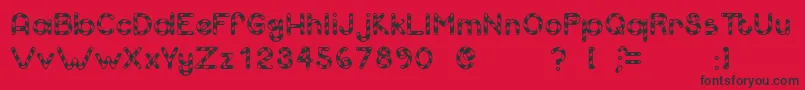 CandyCaneUnregistered Font – Black Fonts on Red Background