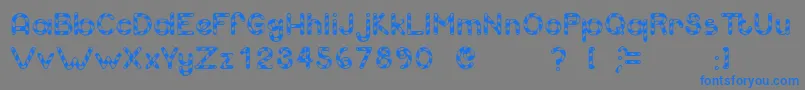 CandyCaneUnregistered Font – Blue Fonts on Gray Background