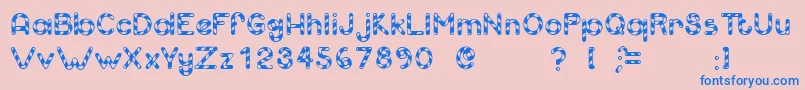 CandyCaneUnregistered Font – Blue Fonts on Pink Background