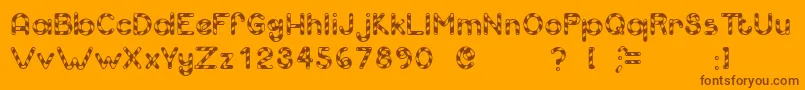 CandyCaneUnregistered Font – Brown Fonts on Orange Background