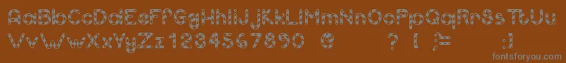 CandyCaneUnregistered Font – Gray Fonts on Brown Background