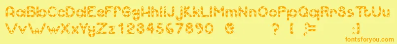 CandyCaneUnregistered Font – Orange Fonts on Yellow Background