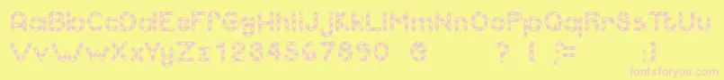 CandyCaneUnregistered Font – Pink Fonts on Yellow Background