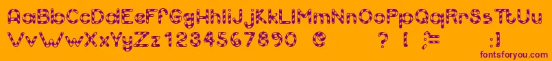 CandyCaneUnregistered Font – Purple Fonts on Orange Background