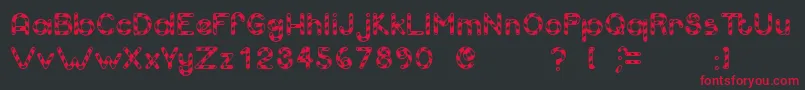 CandyCaneUnregistered Font – Red Fonts on Black Background