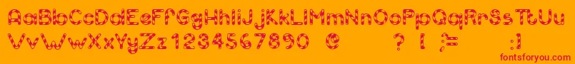 CandyCaneUnregistered Font – Red Fonts on Orange Background