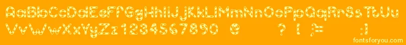 CandyCaneUnregistered Font – Yellow Fonts on Orange Background