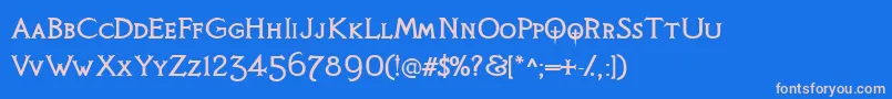 Knigqst Font – Pink Fonts on Blue Background