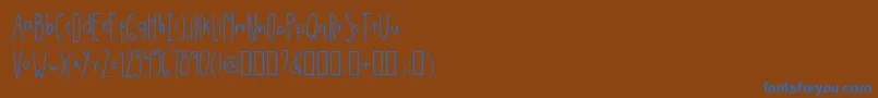 DrmhandwrittenthinRegular Font – Blue Fonts on Brown Background