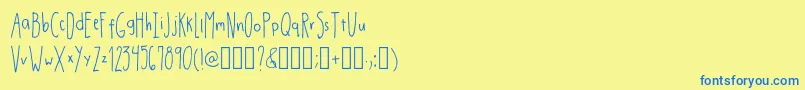 DrmhandwrittenthinRegular Font – Blue Fonts on Yellow Background
