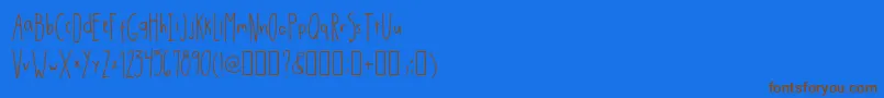 DrmhandwrittenthinRegular Font – Brown Fonts on Blue Background