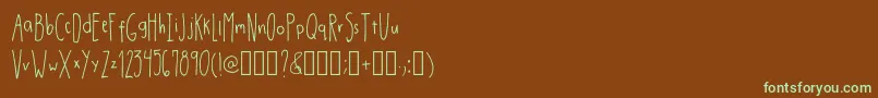 Шрифт DrmhandwrittenthinRegular – зелёные шрифты на коричневом фоне