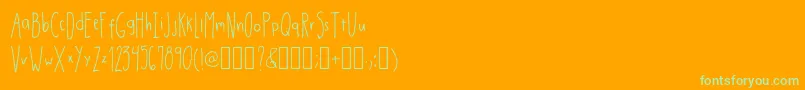 DrmhandwrittenthinRegular Font – Green Fonts on Orange Background