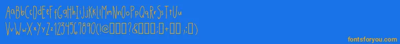 フォントDrmhandwrittenthinRegular – オレンジ色の文字が青い背景にあります。