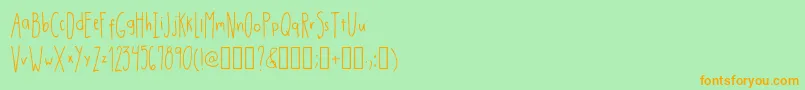 DrmhandwrittenthinRegular Font – Orange Fonts on Green Background