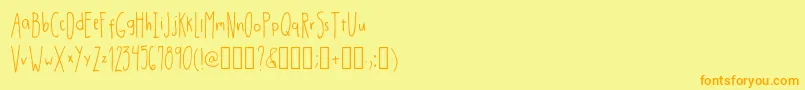 DrmhandwrittenthinRegular Font – Orange Fonts on Yellow Background
