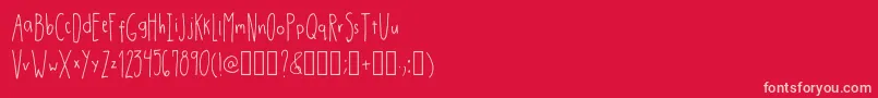 DrmhandwrittenthinRegular-Schriftart – Rosa Schriften auf rotem Hintergrund