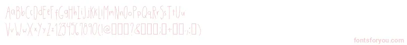 Czcionka DrmhandwrittenthinRegular – różowe czcionki na białym tle