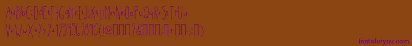 DrmhandwrittenthinRegular Font – Purple Fonts on Brown Background