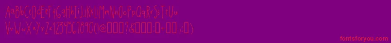 DrmhandwrittenthinRegular Font – Red Fonts on Purple Background